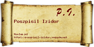 Poszpisil Izidor névjegykártya